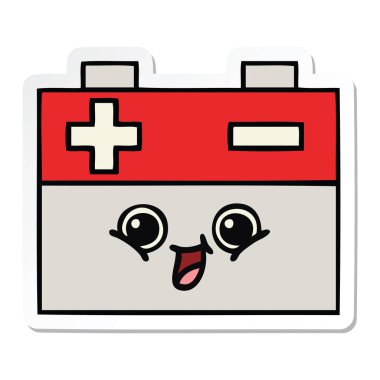 sevimli çizgi akü etiket