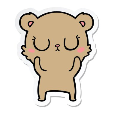 etiket huzurlu karikatür ayı