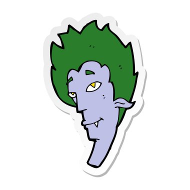 etiket bir karikatür vampir kafa