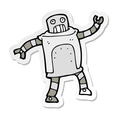 bir çizgi film robot Sticker