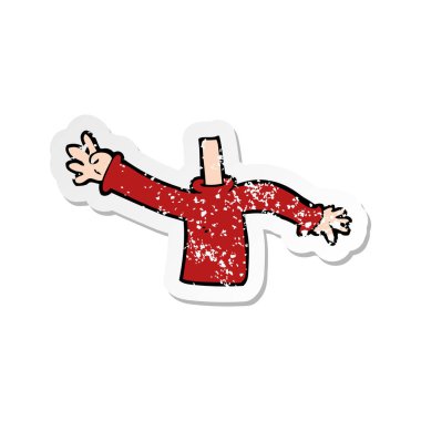 Retro sıkıntılı etiket bir çizgi film vücut