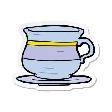 etiket bir çizgi film eski çay Kupası