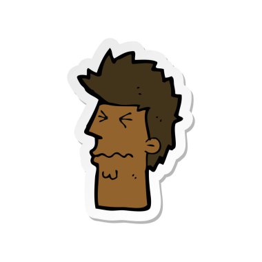 etiket yüzünü vurguladı bir karikatür