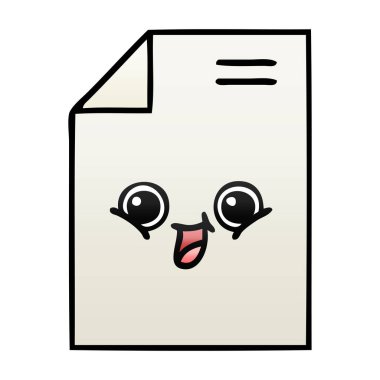 bir yaprak kağıda degrade gölgeli karikatür 