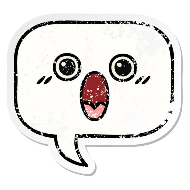 sevimli çizgi konuşma balonu sıkıntılı etiket