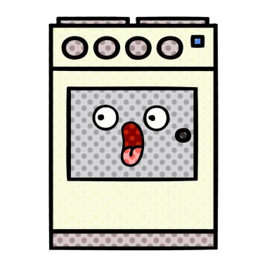 çizgi roman tarzı karikatür bir mutfak fırın