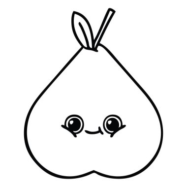 yeşil armut çizim karikatür