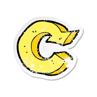 bir çizgi film ok sembolü Retro sıkıntılı etiket