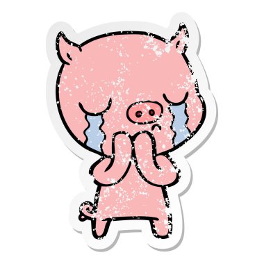 ağlıyor çizgi film domuz sıkıntılı etiket