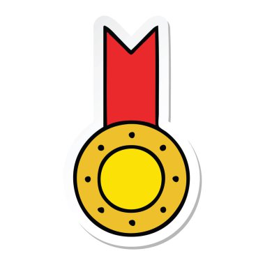 etiket sevimli çizgi altın madalya