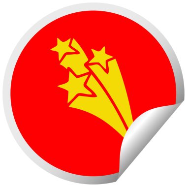 dairesel peeling etiket karikatür kayan yıldız