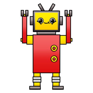 bir robot degrade gölgeli çizgi film