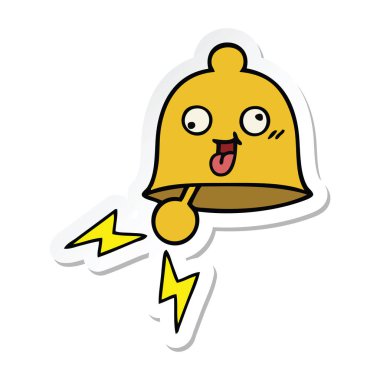 Zili çalmadan bir sevimli çizgi etiket