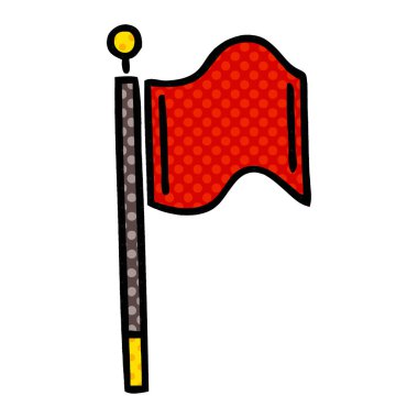 çizgi roman tarzı çizgi film kırmızı bayrak