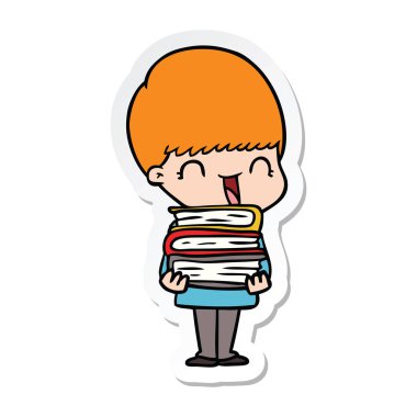 bir mutlu çizgi film çocuk etiket