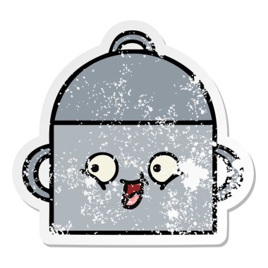 tencereye bir sevimli çizgi sıkıntılı etiket