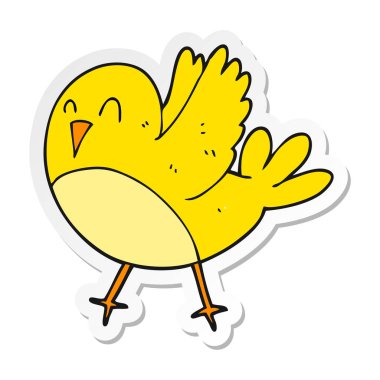 bir karikatür kuş Sticker