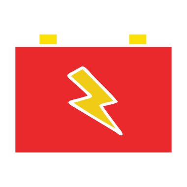 düz renk retro karikatür bir akü