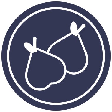 Organik armut dairesel simgesi simgesi