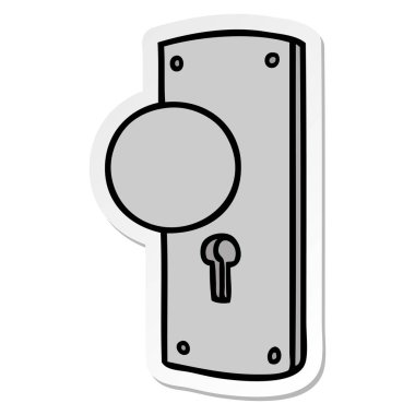 elle çizilmiş etiket karikatür doodle bir kapı kolu