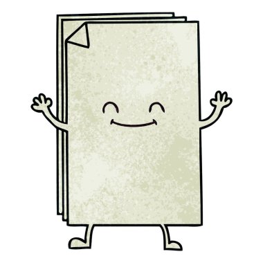 kağıt el çekilmiş ilginç karikatür mutlu yığını