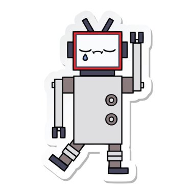 sevimli çizgi robot Sticker
