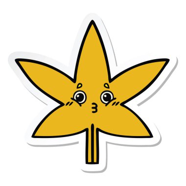 etiket sevimli çizgi sonbahar yaprak