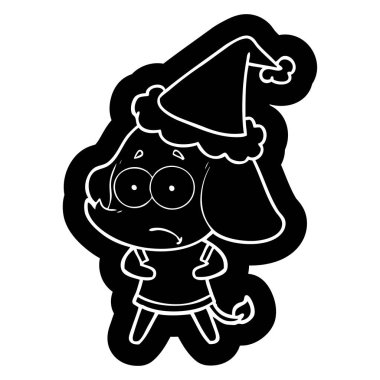 Noel Baba şapkası giyiyor emin değilseniz bir fil çizgi film simgesi