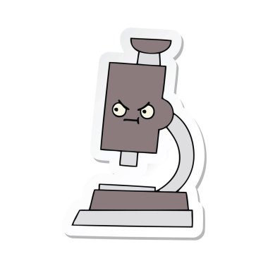 sevimli çizgi mikroskop etiket