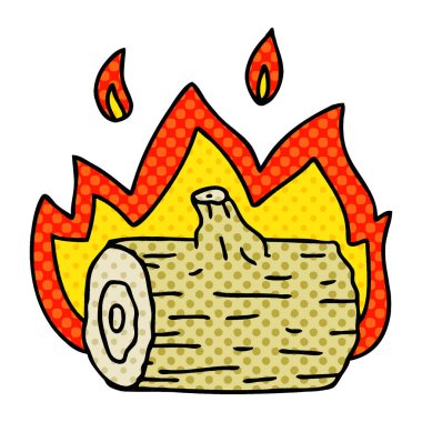 çizgi roman tarzı ilginç çizgi film kamp ateşi