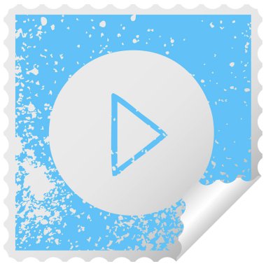 sıkıntılı kare etiketi simgesi Oynat düğmesini peeling