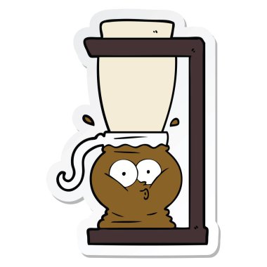bir çizgi film kahve makinesi Sticker