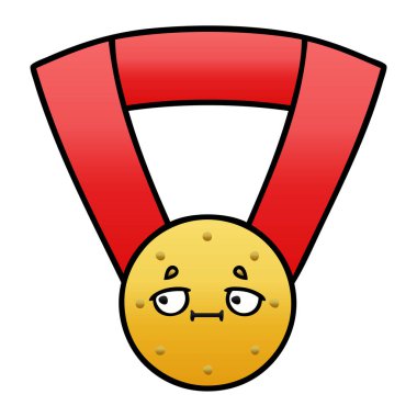 altın madalya degrade gölgeli karikatür