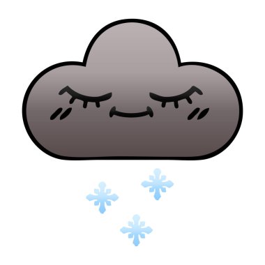 Degrade gölgeli karikatür fırtına kar bulutu