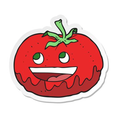 etiket bir karikatür domates
