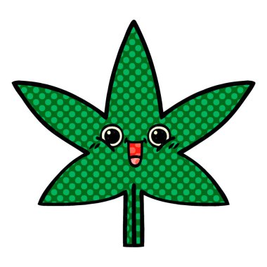 çizgi roman tarzı çizgi film marihuana yaprağı