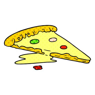 elle çizilmiş karikatür doodle bir dilim pizza