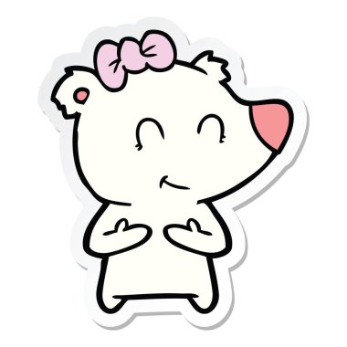 bir dişi kutup ayısı çizgi film etiketi