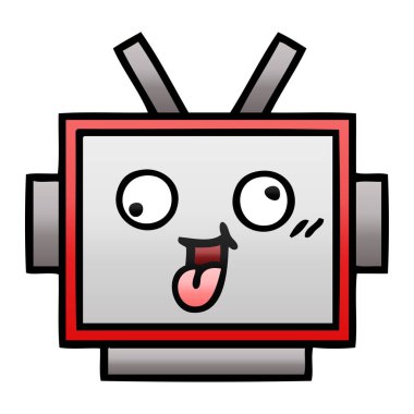 Degrade gölgeli karikatür robot baş