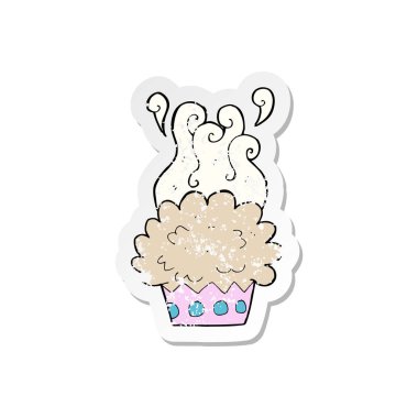 çizgi film kek Retro sıkıntılı etiket