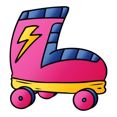 elle çizilmiş degrade çizgi film doodle paten önyükleme