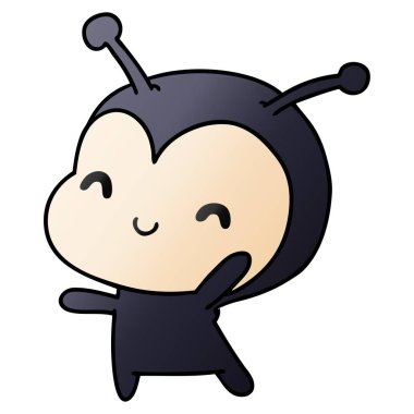 sevimli Bayan hatanın degrade çizgi film kawaii