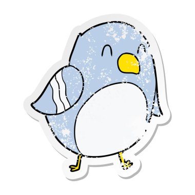 bir karikatür kuş sıkıntılı etiket