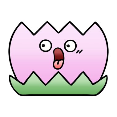 Degrade gölgeli karikatür su lilly