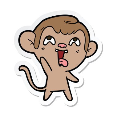 etiket bir deli karikatür maymun
