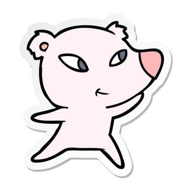 etiket bir sevimli çizgi ayının