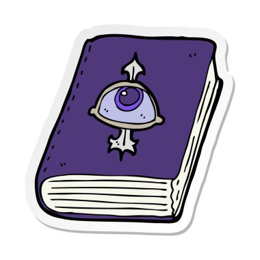 bir çizgi film sihirli büyü kitabı çıkartması