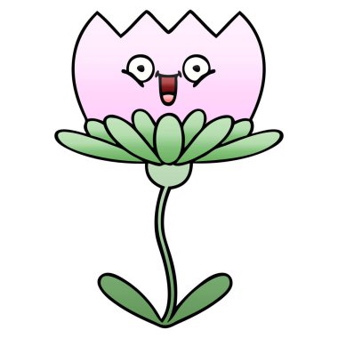 Degrade gölgeli karikatür bir çiçek