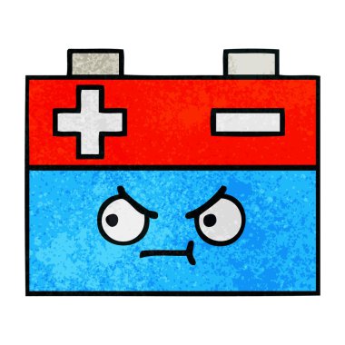 Retro grunge doku karikatür akü