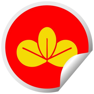 dairesel peeling etiket karikatür bir sonbahar yaprak